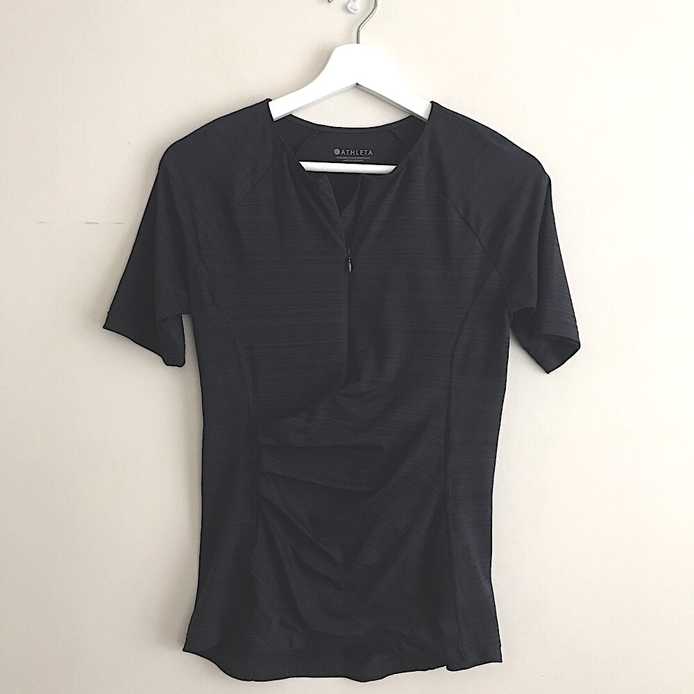 Athleta short sleeve half zip top
